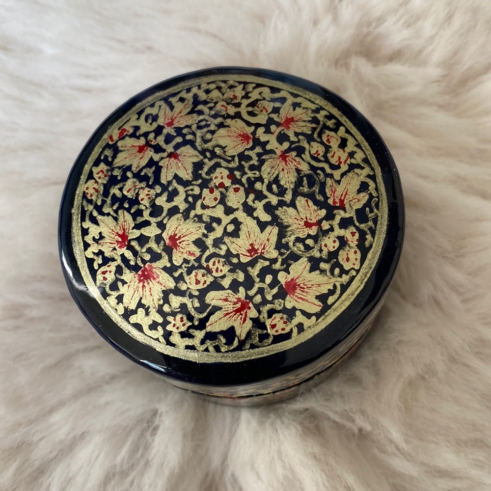 Trinket Jewelry Box Handmade in Kashmir, India - New!